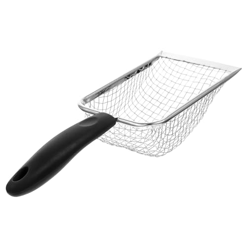 COLLBATH Müllschaufel katzenklo zubehör cat Litter Shovel katzenstreu schippe Tierkot Schaber schleichtiere Wurfschaufel mit Schaufel Reptilien-Sandschaufel Steinsieb Rostfreier Stahl Black von COLLBATH