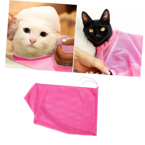 COLLBATH Netzbeutel Katzentasche Schwimmtasche Haustier-Badetasche Haustierpflegetasche Haustierbedarf Katzen transporttasche cat Transport Bag Katze badetasche Katzenpflegetasche Rosa von COLLBATH