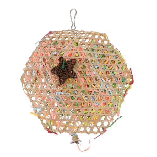 COLLBATH Papageienspielzeug zahnreinigung Berufe Papageien Bird Toys Käfigdekoration Papageienfutter Kauspielzeug Kauen Figur kleine Vogelspielzeuge Papagei Rattankugeln Bambus von COLLBATH