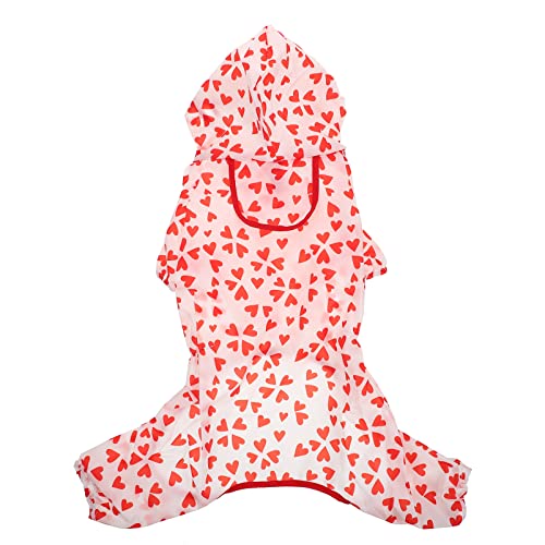 COLLBATH Regenmantel Für Haustiere wasserdichte Regenjacke Hunderegenmäntel Hoodie Heimtierversorgung Hundeponcho Regenponcho Für Welpen Hunderegenmantel Welpenkleidung Polyester Rot von COLLBATH