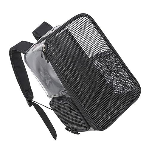 COLLBATH Rucksack Tragbar Klein Transportbox Für Haustiere Im Freien Hundetasche Mesh-rucksäcke Klare Rucksäcke Weltraumtasche Tragbare Tragetasche Für Kleine Haustiere Oxford-Stoff Black von COLLBATH