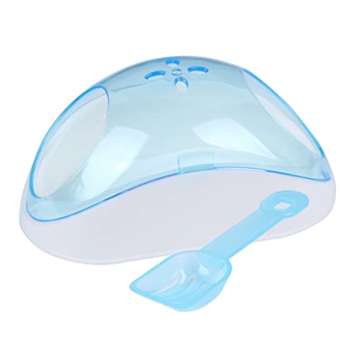 COLLBATH Sandbad Mit Schaufel Hamster Töpfchen Hamsterzubehör Für Käfige Hamster-sandbadehaus Chinchilla-Toilette Transparente Hamstertoilette Chinchilla-Sand-Badezimmer Hamsterbad Sky-Blue von COLLBATH