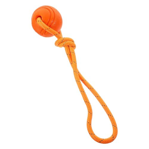 COLLBATH Spielen Sie Mit Dem Ball Tierspielzeug Zahnreinigungsspielzeug Für Hunde Interaktives Kauspielzeug Molarer Spielzeughund Spielzeug Zum Schleppen Von Hunden Hund Werfen Gummi Orange von COLLBATH