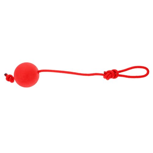 COLLBATH Spielzeugball für Haustiere Hundeball trainieren Hund Seil Spielzeug Seilbälle für Hunde Hundeseil Dog chew Toy hundekauspielzeuge Seil Gummiball Trainingsbedarf für Haustiere rot von COLLBATH