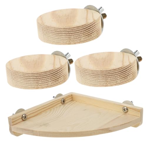 COLLBATH Sprungbrett Für Eichhörnchen Fangen Frettchen Hundekette Hamsterfutter Schaukeln Für Hamster Stand Hamsterspielzeug Meerschweinchen-hängematte Rad Plattform Außen Seile Khaki Holz von COLLBATH