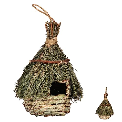 COLLBATH Strohseil Gewebtes Vogelnest Gewebtes Papageiennest Seegras Vogelhaus Ornament Vogelbedarf Gartenvogelnest Gartenvogelhaus Natürliches Vogelhaus Gras Vogelhütte von COLLBATH