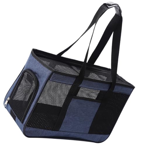 COLLBATH Tasche Für Haustiere Organizer-Einkaufstasche Tragetasche Für Welpen Weiche Katzentrage Transportbox Für Haustiere Haustiersachen Atmungsaktive Hundetragetasche Träger Blue Netz von COLLBATH