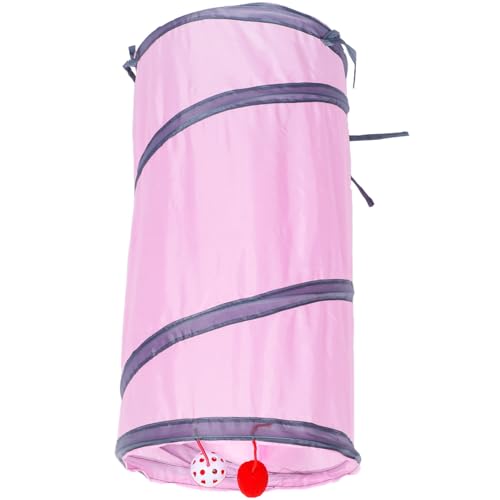 COLLBATH Tunnelspielzeug Für Katzen Katzenlabyrinth Interaktives Katzenspielzeug Tunnelspielzeug Für Welpen Katze Frühling Kätzchen Interaktives Süßer Katzentunnel Polyester Rosa von COLLBATH