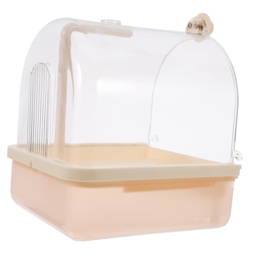 COLLBATH Vogelbadebox Zum Aufhängen, Spielzeug Für Sittiche, Käfigbadewannen, Papageienbadewanne, Wasserfutterspender, Halter, Tablett, Vogelbad Für Käfigzubehör von COLLBATH