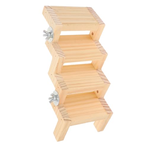 COLLBATH Vogel-Kletterleiter für Papageien Käfig-Zubehör Kleintier-Spielzeug Naturholzleiter Sittich Nymphensittich Hamster Spielen von COLLBATH