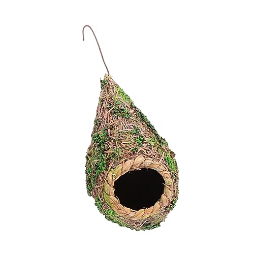 COLLBATH Vogelnest-Simulation aus Stroh Vogelhaus Stroh webendes Vogelnest gewebtes Nest Vogel schlüpft Strohvogel Bird House vogelkäfig hängendes Dekor Vögel natürliches Nest Gras Green von COLLBATH