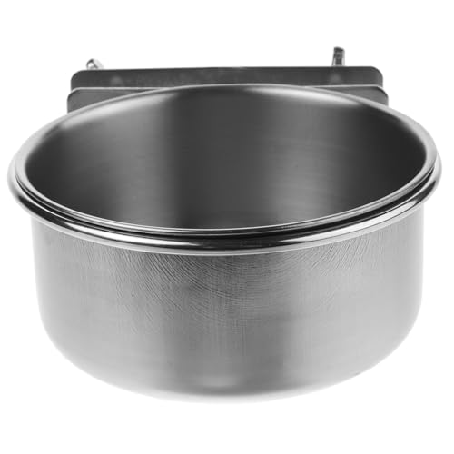 COLLBATH Wandmontierter Hundenapf hängender Hundenapf Vogelnäpfe für Käfig Erhöhte Hundeschüssel Metall Hundenapf Langsamer Wassernapf für Hunde Kiste Wasserspender Rostfreier Stahl Silver von COLLBATH