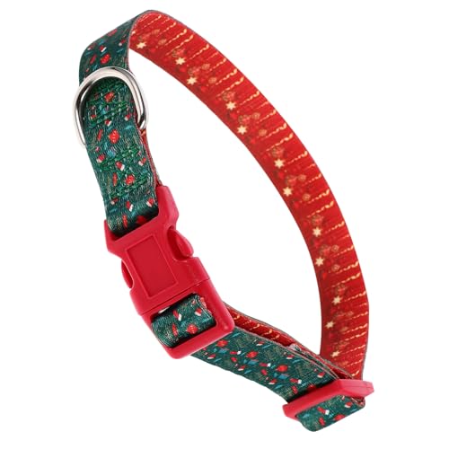 COLLBATH Weihnachten hundehalsband weihnachtsdeko kleines hundehalsband Weihnachtshalsbänder für kleine Hunde Weihnachten Welpenhalsband Schnallen-Welpenhalsband schnell lösen Polyester von COLLBATH