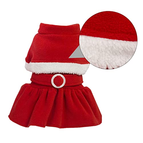 COLLBATH Weihnachtskleid weihnachtsmantel weihnachtsjacket pet Supplies Santa Hundekostüm Polarfleecerock des Weihnachtshundes Haustier Weihnachtshunde-Fleecerock Hunderock Weihnachten rot von COLLBATH