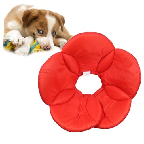 COLLBATH Anti-Cover Kratzfester Blumenhals Schützend Wiederherstellungshalsband Anti-Biss-Halsband Für Hunde Heimtierbedarf Elisabethhalsband Haustier Rot von COLLBATH