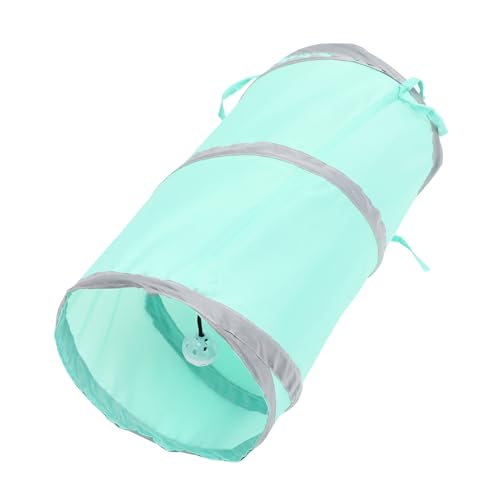 COLLBATH Zusammenklappbarer Katzenkanal Katzenrohr Tunnel Katzentransporter Interaktives Katzenspielzeug Haustier Frettchen Röhren Kätzchenspielzeug Katzenrad Polyester Green von COLLBATH