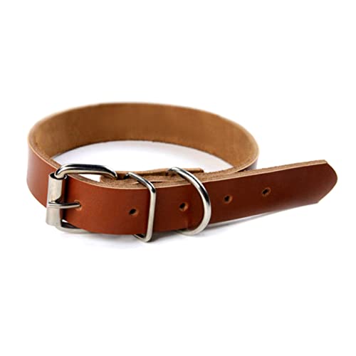 COLLBATH aus Rindsleder hundezubehör Dog Accessories Hunde Halstuch hundehalsbänder Mittelgroße Hunde Halsband Welpenhalsbänder für kleine Welpen Haustier Welpenhalsband Brown von COLLBATH