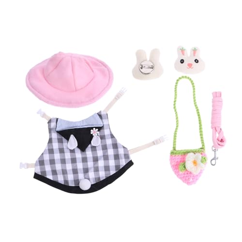 COLLBATH meerschweinchen Weste Rabbit hat hasenkostüme Haustierharness Haustiergeschirr Hasen zubehör Weste Leine Schweine Kaninchenkäfig Hunde Kleintierleine Haustierzubehör Plüsch Grey von COLLBATH