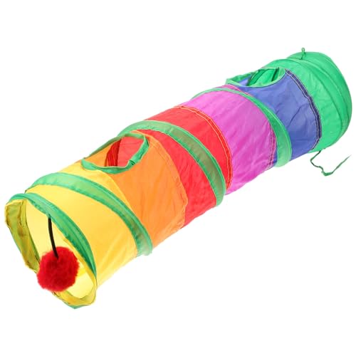 Tunnelspielzeug für Katzen Katzenfedern Frettchen Katzenminze- Katzenrätsel Hamster Tunnel Hasen Tunnel Katzenverstecktunnel Katzentunnel für zu Hause Polyester Colorful COLLBATH von COLLBATH