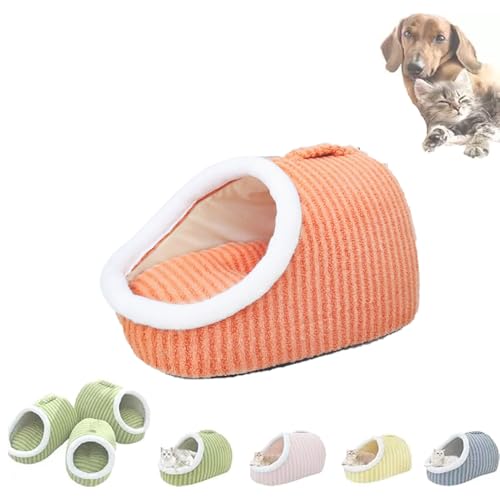 COLOEMO Cozy Hideaway Pet Bed,Small Cat Beds for Indoor Cats with Removable Mattress, Suitable for Small Medium Dog Cats (Orange,L) von COLOEMO