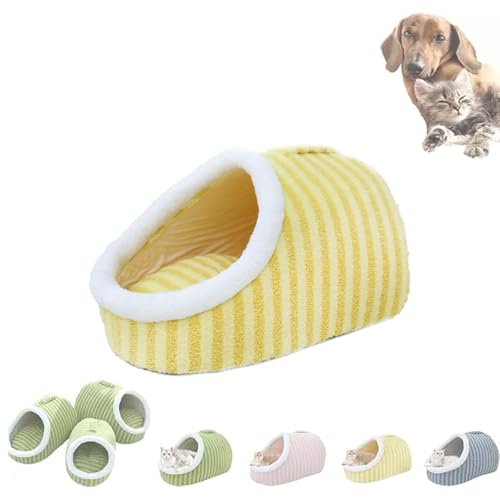 COLOEMO Cozy Hideaway Pet Bed,Small Cat Beds for Indoor Cats with Removable Mattress, Suitable for Small Medium Dog Cats (Yellow,L) von COLOEMO