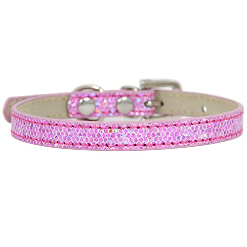 Glänzender Diamant Strass Katzenhalsband Welpen Baby Hund Katzenhalsband Lederriemen Kätzchen Zubehör Welpenhalsband,02als Bild,XS von COLORFULMALL