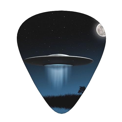 Flying Saucer At Night Gitarren-Paddel, 12 Stück, geeignet zum Spielen von Akustikgitarren, E-Gitarren usw. von COMAAM