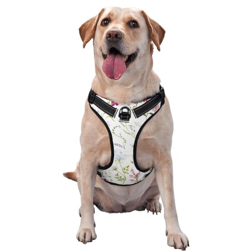 Haustier-Traktionsweste mit buntem Blumenmuster, Brustgurt, Geschirr, Outdoor, Spaziergang mit dem Hund von COMAAM