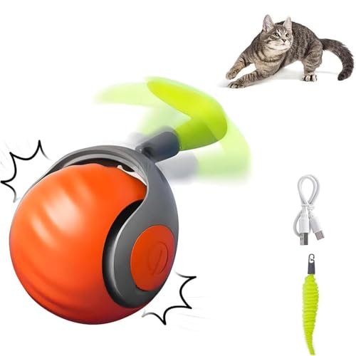 Interaktiver Katzenball, intelligenter Schwanz, Katzenspielzeugbälle, automatisch bewegliche Bälle für Katze, Hundespielzeug, selbstrollender intelligenter Katzenspielzeug-Ball, interaktives von COMBLU