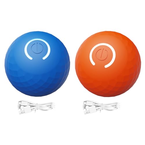 Aktiver Rollender Ball, Über USB Wiederaufladbare Hundebälle, Interaktiver Hunde-Bewegungsball Mit Smart/Normal-Modi, Langlebiger LED-Blitz, Selbstrollender Ball, Hundehirn-Bosting-pop up-Ball Für von COMFOLIVING