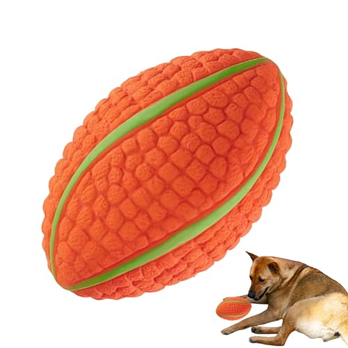 COMFOLIVING Dog Squeaky Ball, ruugby Shape Balls for Dogs, Interactive Dog Toy Balls with Anti Slip Design Biite Resistant Playfull Dog Toy Ball for Pet, Teeth Cleaning, Dogs and Puppies von COMFOLIVING