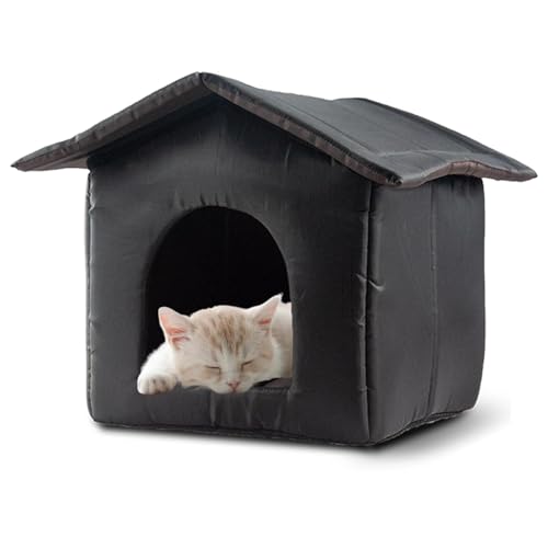 Katzenhaus Im Freien – Hundehütte Im Freien | Wasserdichter Katzenunterschlupf Für Wildkatzen Im Freien | Outdoor-Katzenunterstand Aus Oxford-Stoff | Katzenspielhaus | Katzenhäuser | Katzenzelt von COMFOLIVING