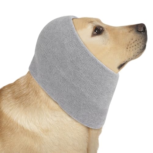 COMFPET Happy Hoodie für Hunde und Katzen, Gehörschutz Hund, Beruhigende Ohrenschützer Lärmschutz für Hunde, Ohrenschutz Hund Wind, Gehörschutz für Hunde,M (Grau) von COMFPET