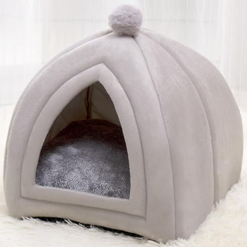 Katzenzelt-Katzensofa,Katzenhäuser Für Innenkatzen Katzenbetthöhle Für Innenkatzen Innenbett,Grey Grau-S von COMOCE