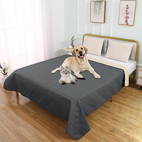 SUNNYTEX Wasserdichte Hundebett-Abdeckung für Couch, Sofa, Anti-Rutsch-Möbelwinkel, 21,3 cm, Dunkelgrau von COMOYA