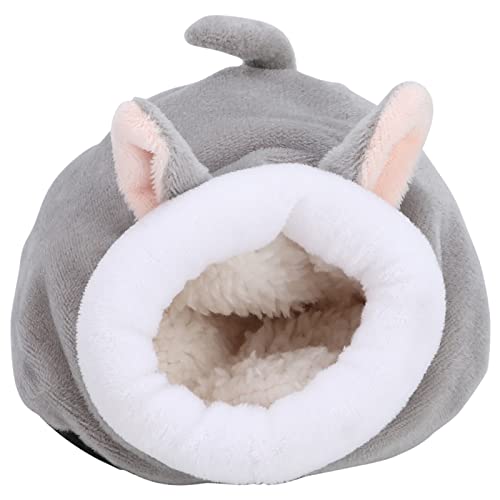 COMTERVI Mini-Schlafnest für Haustiere, Warmes Mini-Schlafnest aus Baumwolle für Haustiere, Hamster, Kleintiere, Eichhörnchen, Mäuse, Hausspielzeug (graues Baby) von COMTERVI