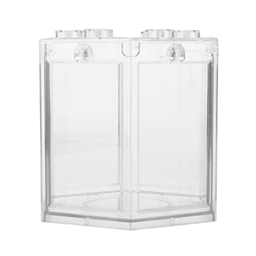 Kleines Aquarium in Sechseckform, Tragbare Ornamente für Garnelen, Goldfische, Büro-, Heim- und Raumdekoration (Transparent; 3x3mm) von COMTERVI