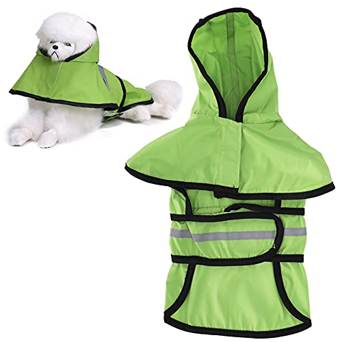 Wasserdichter Hunde-Regenmantel, Verstellbar, mit Kapuze, Reflektierend, Hunde-Regenjacke, Hundekleidung für Kleine, Mittelgroße und Große Hunde (XL) von COMTERVI