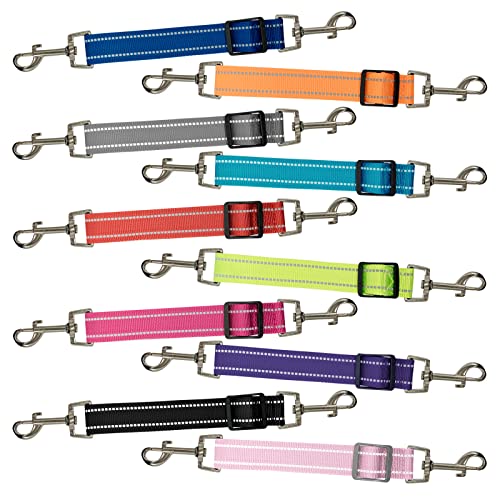 10 Stück Hundehalsband-Clips – verstellbare, reflektierende Nylon-Hundehalsband-Verbindungsstücke – Doppelendiger Backup-Verschluss für Hunde – Halsband-Verbindungsstück – Haustier-Sicherheitszubehör von CONEHOY
