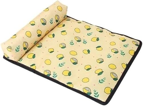 Kühle Matten, große Hundekühlungsmatte, Sommer Hund Katze Kühlmatte Atmungs Haustier Hund Bett Decke EIS Seide Pad Sofa Zwinger for Hunde Katzen Haustier Kissen kühlmatte (Color : Lemon, Size : L) von CONROS