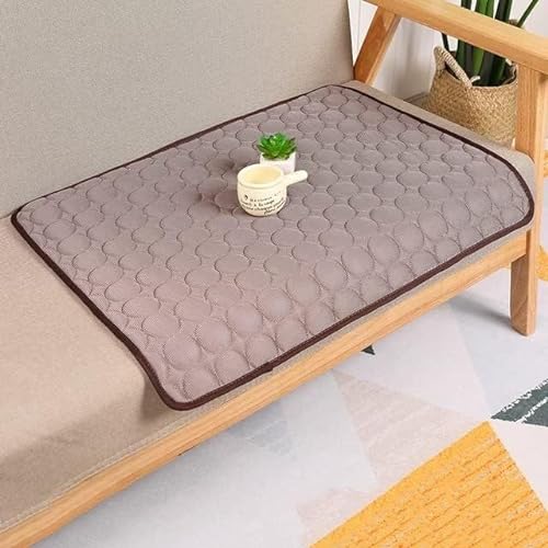 Kühle Matten, große Hundekühlungsmatte, Sommer Hund Kühl Matte Erfrischende Pet Pad Welpen Katze Decke Sofa Atmungs Kühlen Bett Waschbar Haustiere Träger Auto Kissen (Color : Coffee, Size : S(50x40c von CONROS