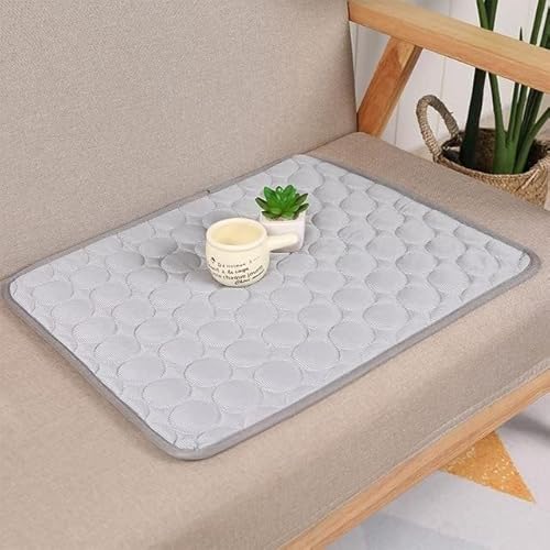 Kühle Matten, große Hundekühlungsmatte, Sommer Hund Kühl Matte Erfrischende Pet Pad Welpen Katze Decke Sofa Atmungs Kühlen Bett Waschbar Haustiere Träger Auto Kissen (Color : Gris, Size : XL(100x70c von CONROS