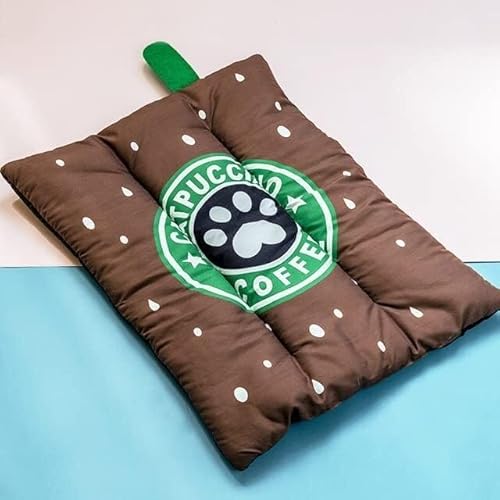 Kühle Matten, große Hundekühlungsmatte, Sommer Pet Cooling Pad Katze Pad Hund Pad Kühl Matte Zwinger Katze Käfig Obst Form Pad Pet Liefert Bunte Baumwolle füllung (Color : Coffee) von CONROS