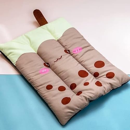 Kühle Matten, große Hundekühlungsmatte, Sommer Pet Cooling Pad Katze Pad Hund Pad Kühl Matte Zwinger Katze Käfig Obst Form Pad Pet Liefert Bunte Baumwolle füllung (Color : Milk Tea) von CONROS