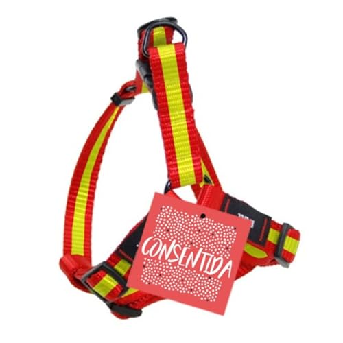 Petral für große Hunde T3-2 x 1 x 35-50 cm - Hergestellt aus Nylon - Spanisches Flaggendesign - Größe L - Sehr widerstandsfähig und bequem - Hundezubehör - Consentida von CONSENTIDA PET