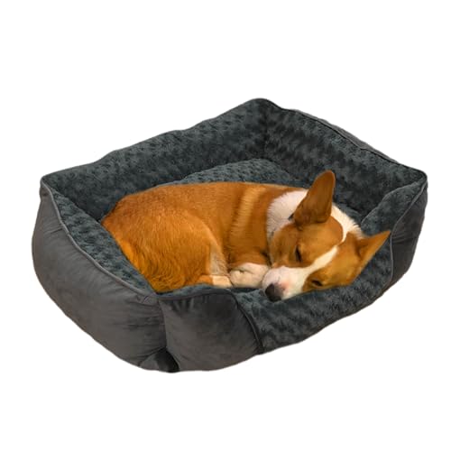 COOBAA Große Hundebetten, weiche Haustierbetten, waschbar, orthopädische Hundebetten, Haustier-Sofabett mit Kopf- und Nackenstützbett, abnehmbares Hundekissen, weiches Hundesofa, Haustier-Couch mit von COOBAA