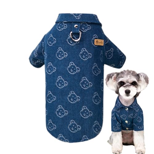 COOBAA Hunde-Shirts, Denim-Kleidung für Hunde, niedliche Hundekleidung, bequeme Hundebekleidung, weiche Welpenkleidung für Zwergspitz, Hunde, Reisen von COOBAA