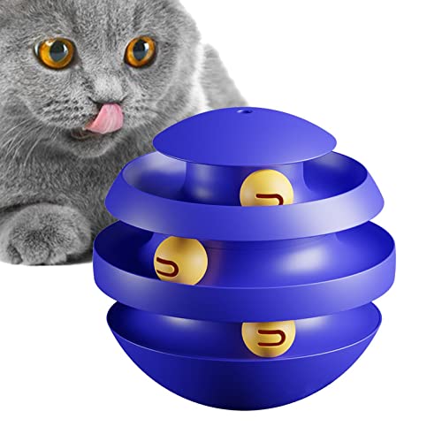 COOBAA Katzenspielzeug, Kugelbahn, 3 Schichten, bewegliches Katzenspielzeug – lustiges Katzen-Stimulationsspielzeug, kreatives Katzen-Track-Spielzeug für Katzen, Kätzchen, Spielzeit von COOBAA