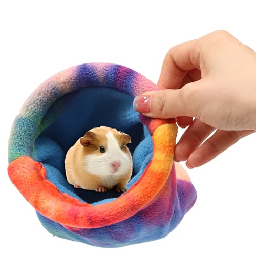 COOBAA Schlafsack für Hamster | Verstecktasche für kleine Tiere | Schlafsack aus buntem Plüsch bequem für kleine Tiere, für kleine Vögel und Tiere von COOBAA