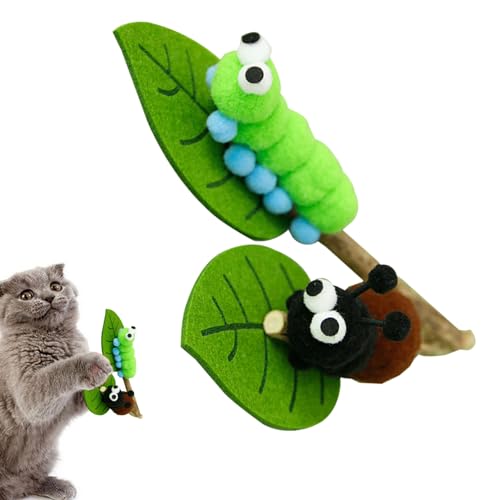 COOBAA Silvervine Katzenspielzeug | 2 Stück süße Katzenminze-Stic, natürlich | Interaktives Katzenspielzeug, beruhigendes Katzenminze-Spielzeug zum Energieverbrauch, Schutz von Möbeln, Reinigung von COOBAA